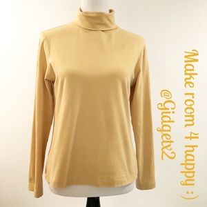Chico’s gold turtleneck long sleeve top Size 1